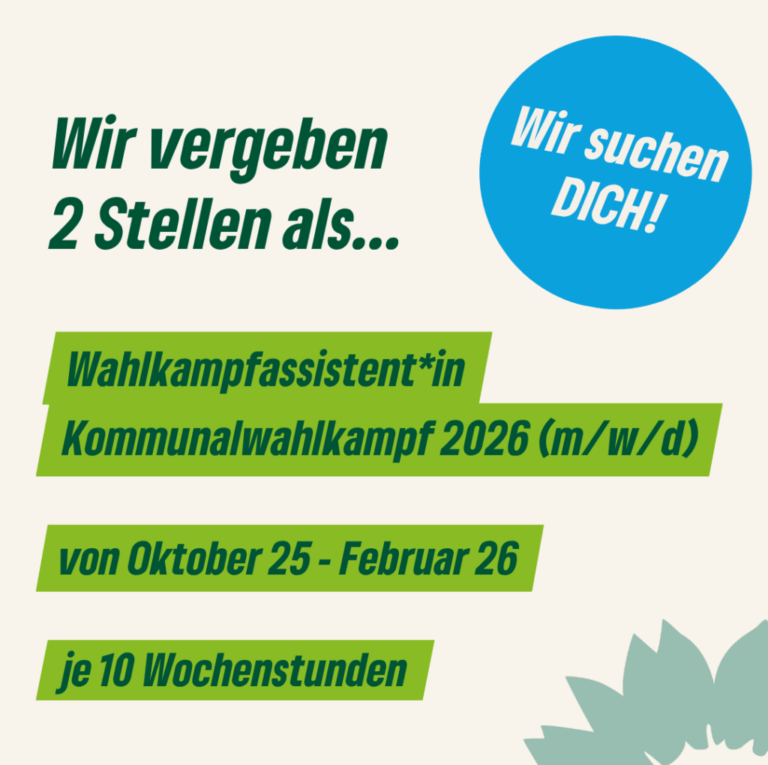 Stellenausschreibung: Wahlkampfassistenz Kommunalwahl 2026 (m/w/d)